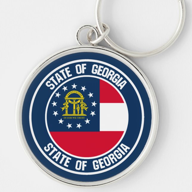 Georgia Round Emblem Key Ring (Front)