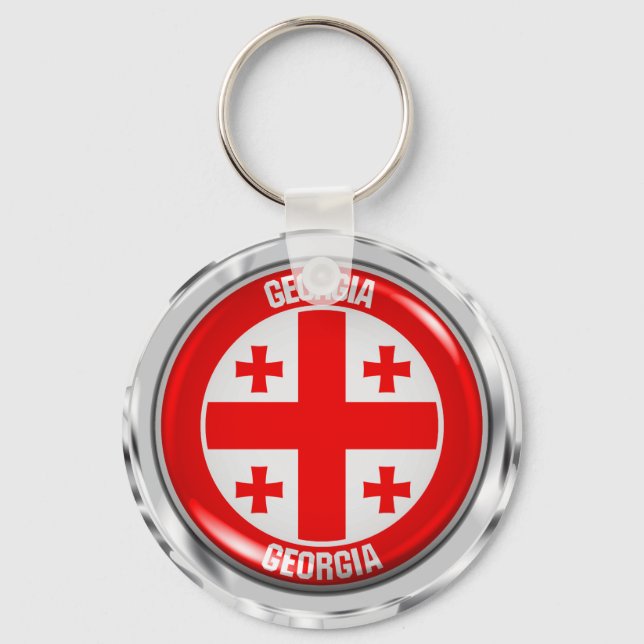 Georgia Round Emblem Key Ring (Front)