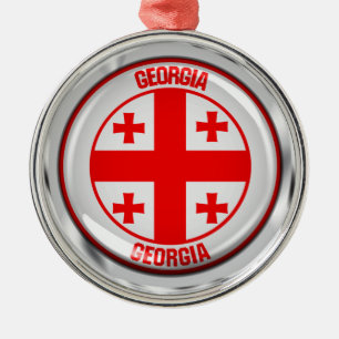 Georgia Round Emblem Metal Tree Decoration