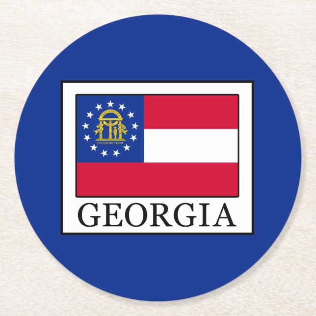 Georgia Round Paper Coaster (Front)