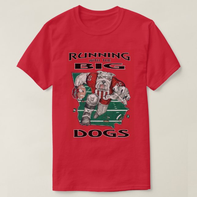 "Georgia-Running With The Big Dogs-Red T-Shirt (Design Front)