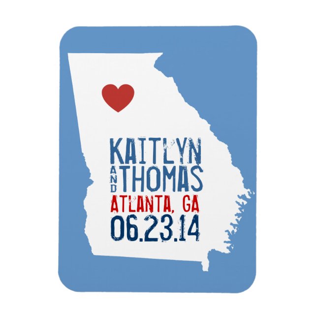 Georgia Save the Date - Customisable City Magnet (Vertical)