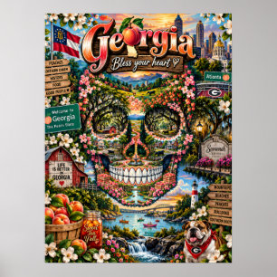 Georgia Skull Art Poster - State of Mind