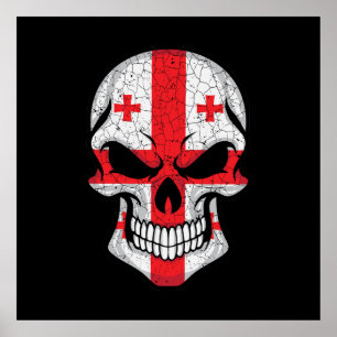 Georgia Smiling Skull Flag Poster
