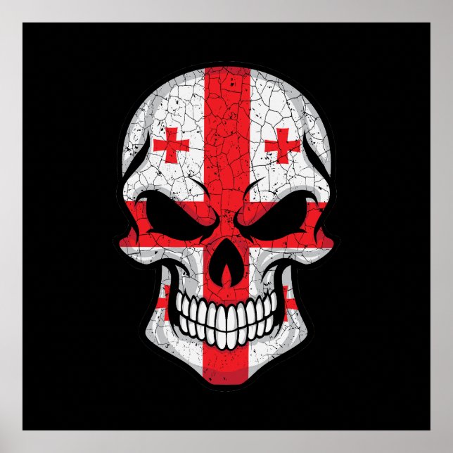 Georgia Smiling Skull Flag Poster (Front)