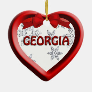 Georgia Snowflake Heart Christmas Ornament