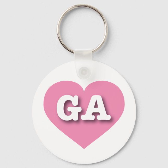 Georgia Solid Pink Heart - Big Love Key Ring (Front)