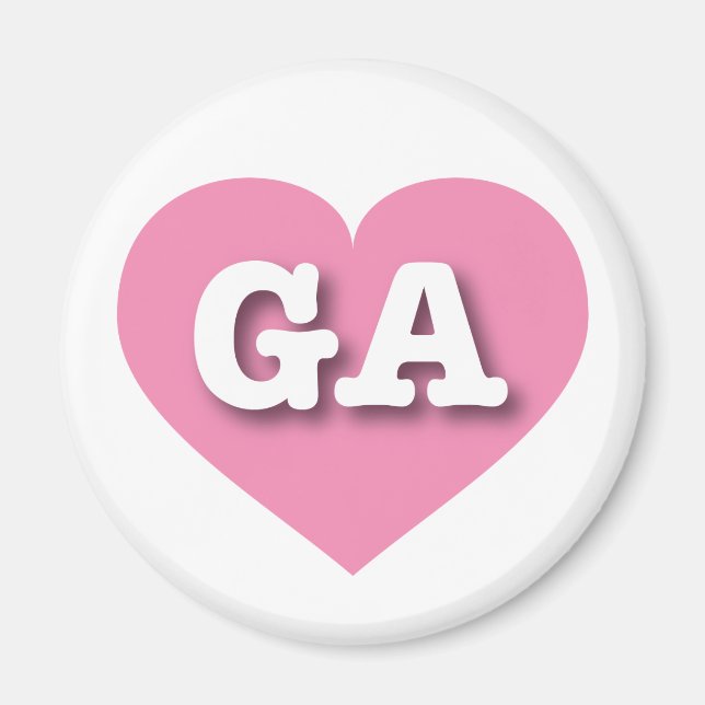 Georgia Solid Pink Heart - Big Love Magnet (Front)