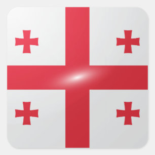 Georgia square glossy flag sticker