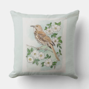 Georgia state bird and flower cushion
