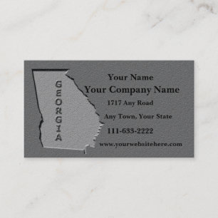 Georgia State Business card carved stone look