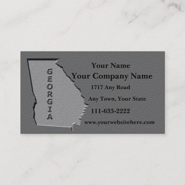 Georgia State Business card  carved stone look (Front)