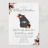 Georgia State Chic Destination Wedding Invitation