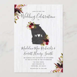 Georgia State Chic Destination Wedding Invitation