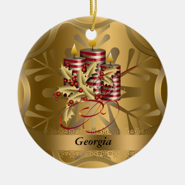 Georgia State Christmas Ornament (Front)