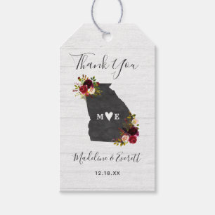 Georgia State Destination Rustic Wedding Thank You Gift Tags