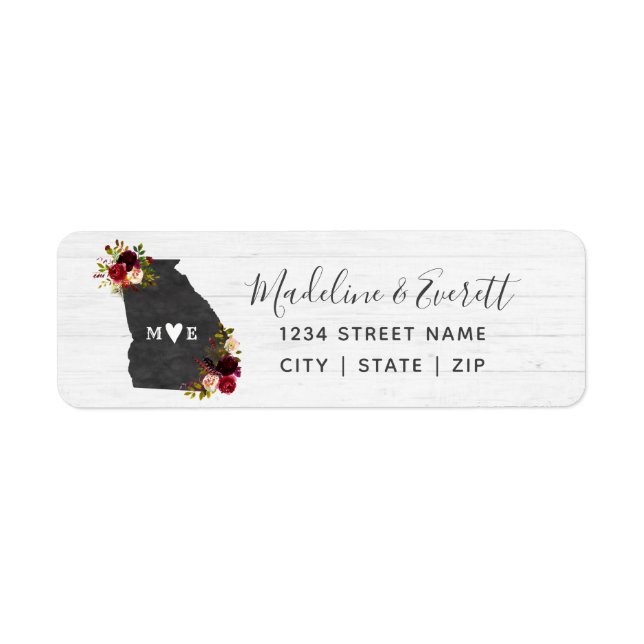 Georgia State Destination Wedding Return Address (Front)