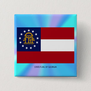 Georgia State Flag 15 Cm Square Badge