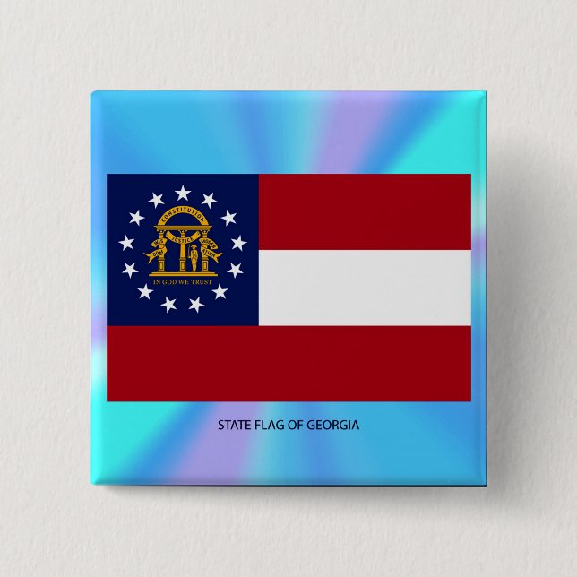 Georgia State Flag 15 Cm Square Badge (Front)