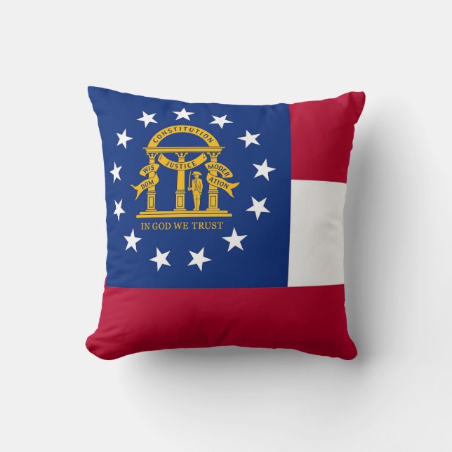 Georgia State Flag American MoJo Pillow (Front)