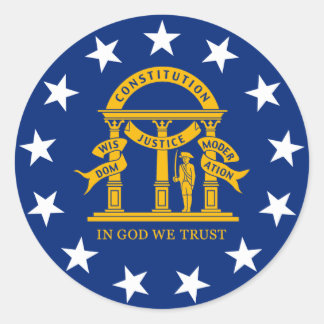 Georgia State Flag Classic Round Sticker