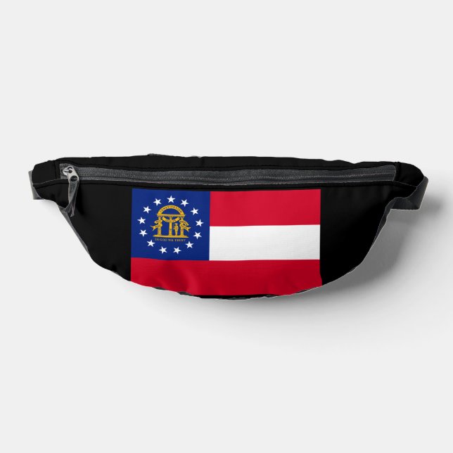 Georgia State Flag Design Bum Bags (Lay Down)