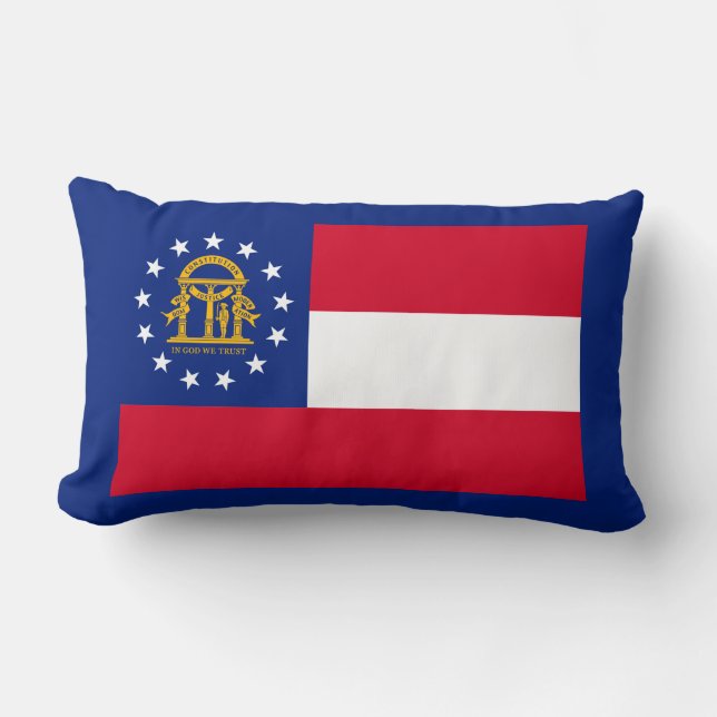 Georgia State Flag Design Decor Lumbar Cushion (Front)