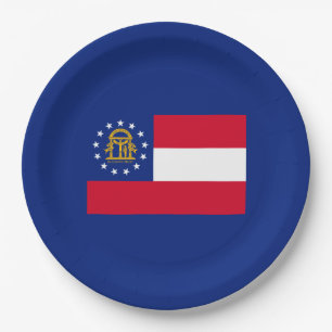 Georgia State Flag Design Decor Paper Plate