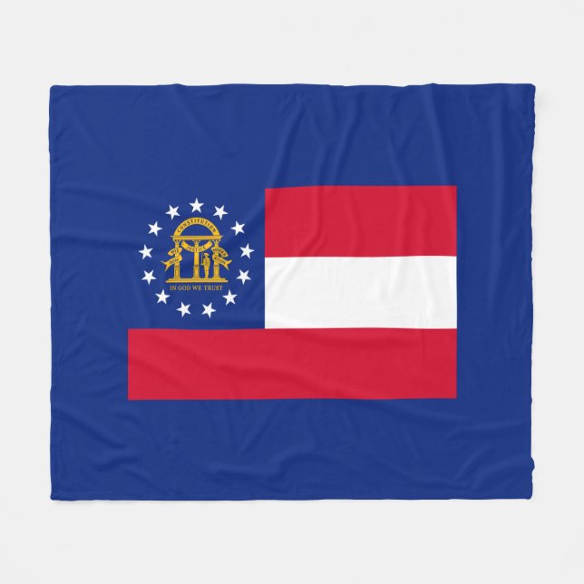 Georgia State Flag Design Fleece Blanket (Front (Horizontal))