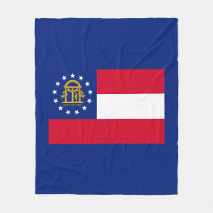 Georgia State Flag Design Fleece Blanket