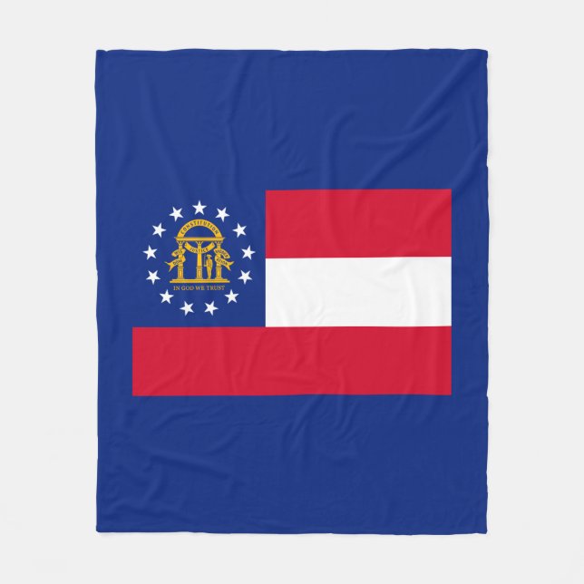 Georgia State Flag Design Fleece Blanket (Front)