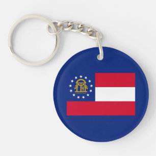 Georgia State Flag Design Key Ring