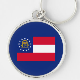 Georgia State Flag Design Key Ring