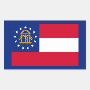 Georgia State Flag Design Rectangular Sticker
