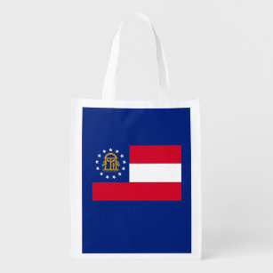 Georgia State Flag Design Reusable Grocery Bag