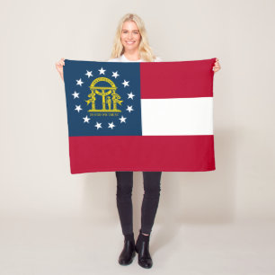 Georgia State Flag Fleece Blanket