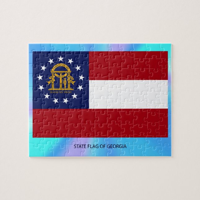 Georgia State Flag Jigsaw Puzzle (Horizontal)