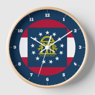 GEORGIA STATE FLAG LAPEL PIN CLOCK