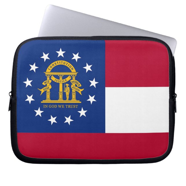 Georgia State Flag Laptop Sleeve (Front)