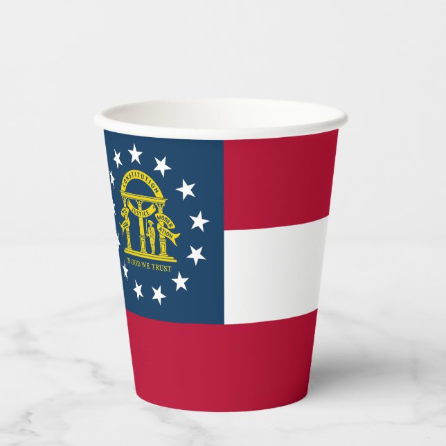 Georgia State Flag Paper Cups (Front)