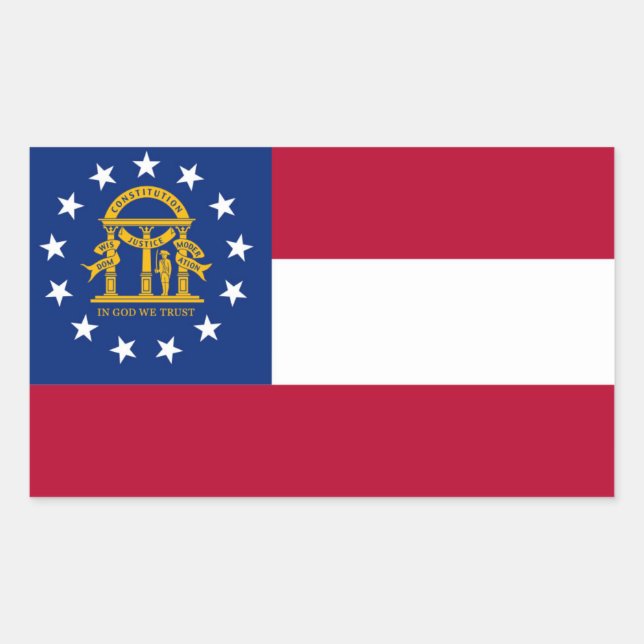 Georgia State flag Rectangular Sticker (Front)