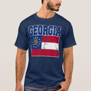 Georgia State Flag T-Shirt (Distressed)