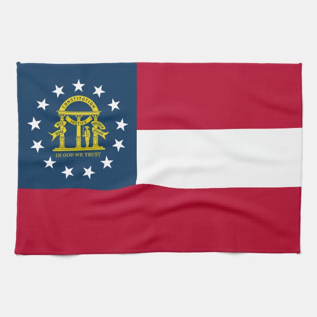 Georgia State Flag Tea Towel (Horizontal)