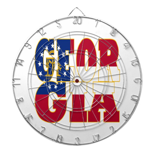 Georgia state flag text dartboard (Front)