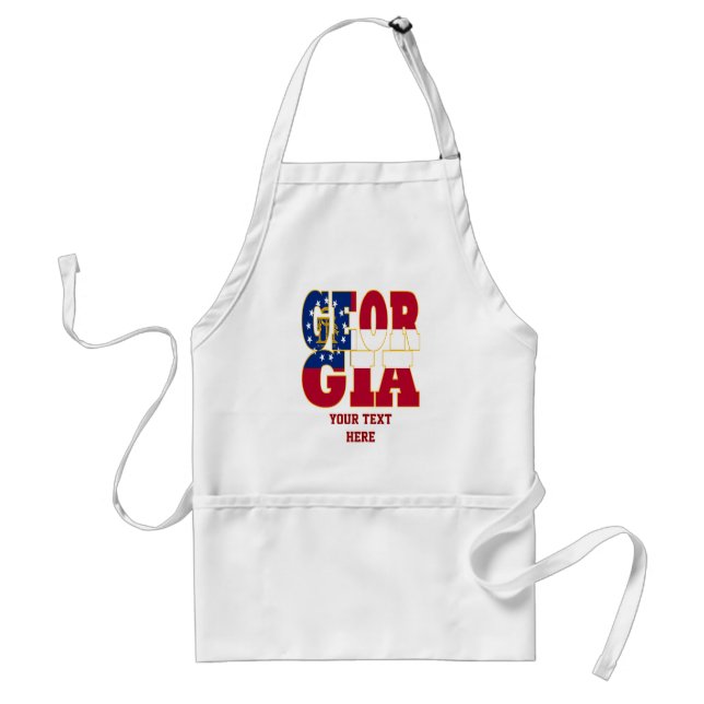 Georgia state flag text standard apron (Front)