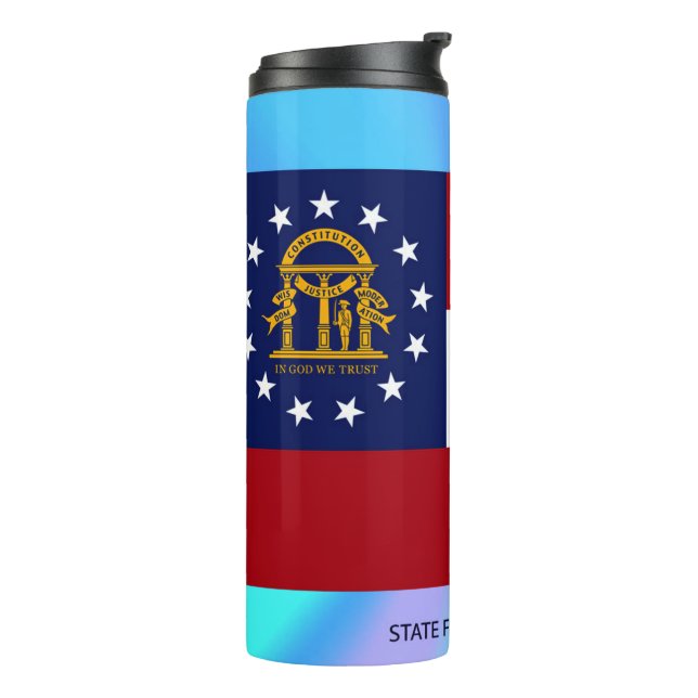 Georgia State Flag Thermal Tumbler (Rotated Left)