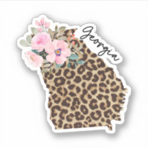 Georgia State Leopard Print With Flowers