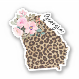 Georgia State Leopard Print With Flowers
