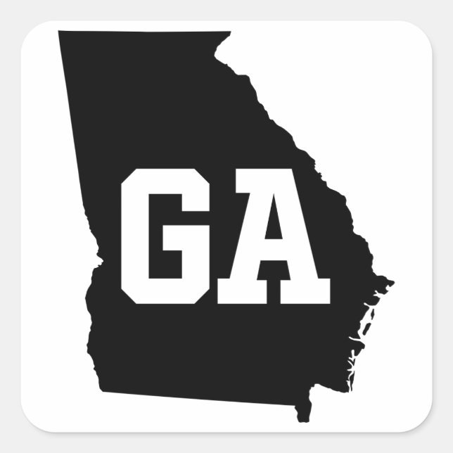 Georgia State Map GA Abbreviation Stickers (Front)