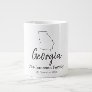 Georgia State Map Personalised Family Reunion      Large Coffee Mug